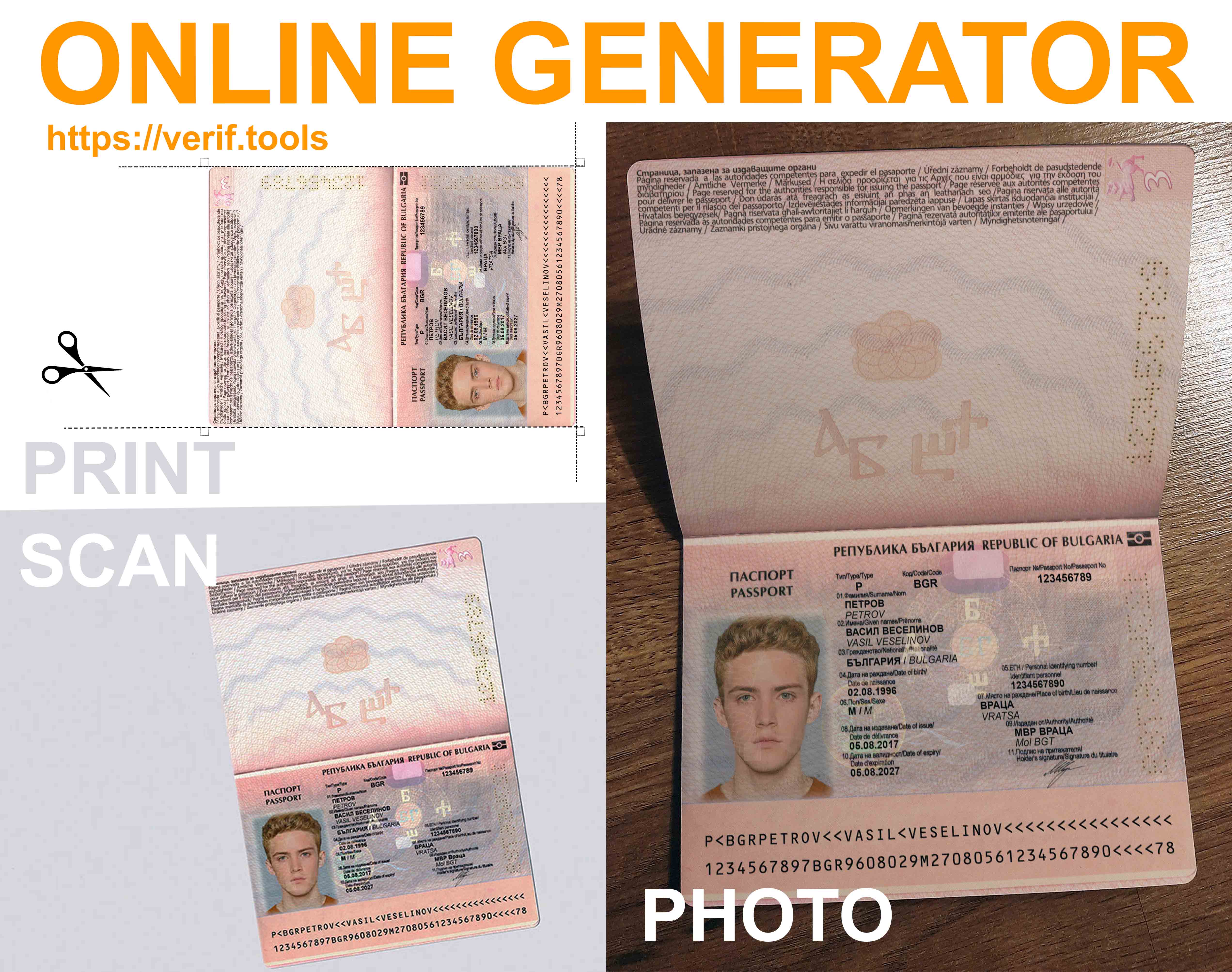 Bulgaria Passport Online Generator