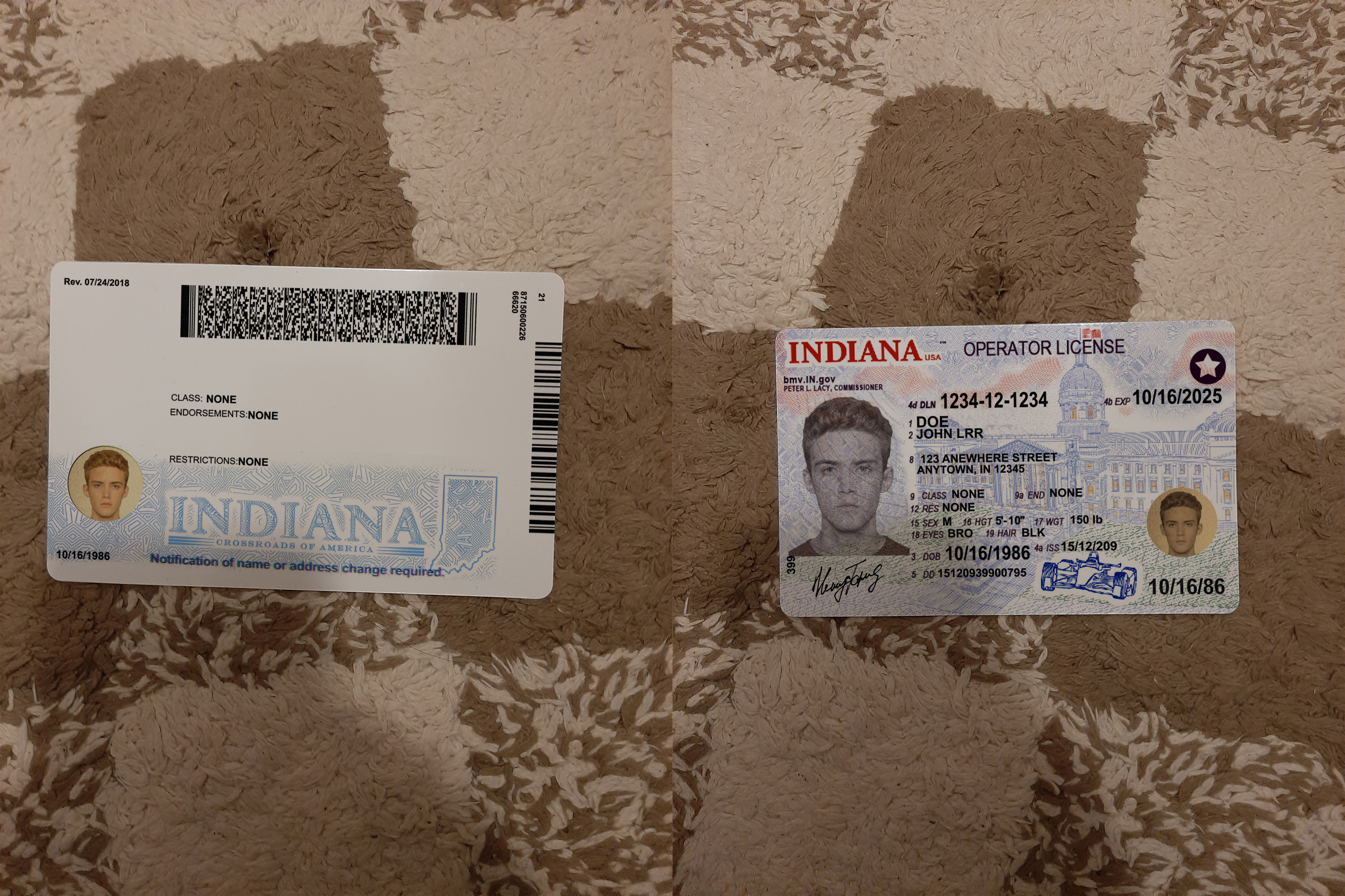 USA Indiana Driver License Online Generator