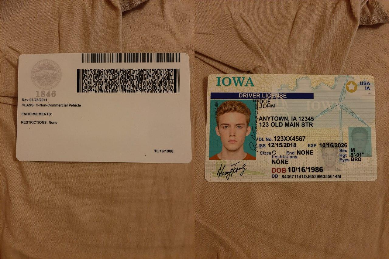 USA Iowa Driver License Online Generator