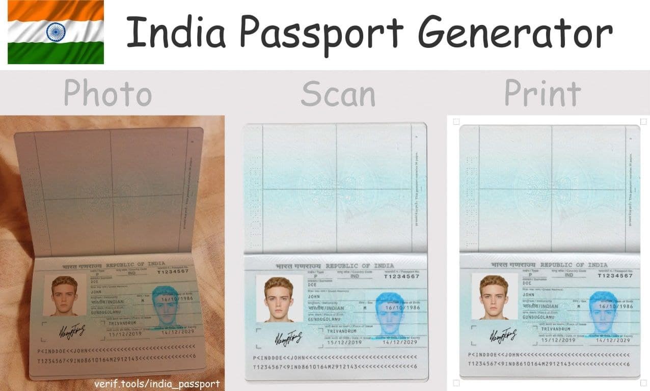India passport Online Generator